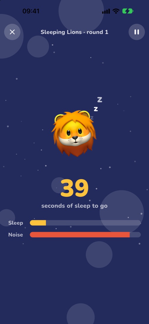 Sleeping Lions: the lion is asleep while everyone stays quiet